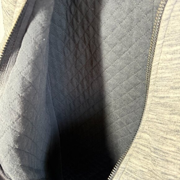 Abercrombie & Fitch Womens Quilted Sherpa Hooded Jacket Small Gray Fall Winter - Picture 9 of 13